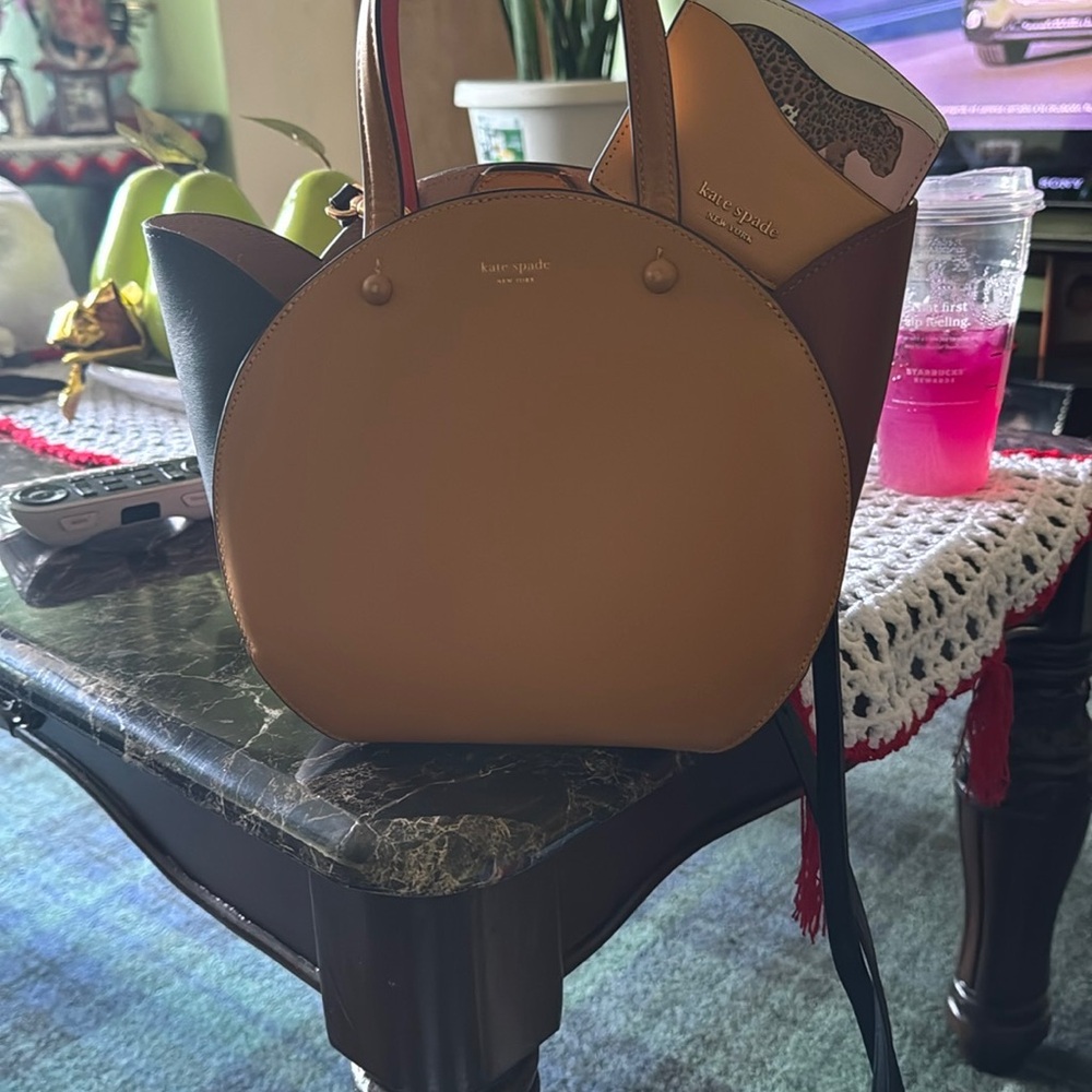 Kate Spade Brown and Black Mini Bag with Cat Ear Design